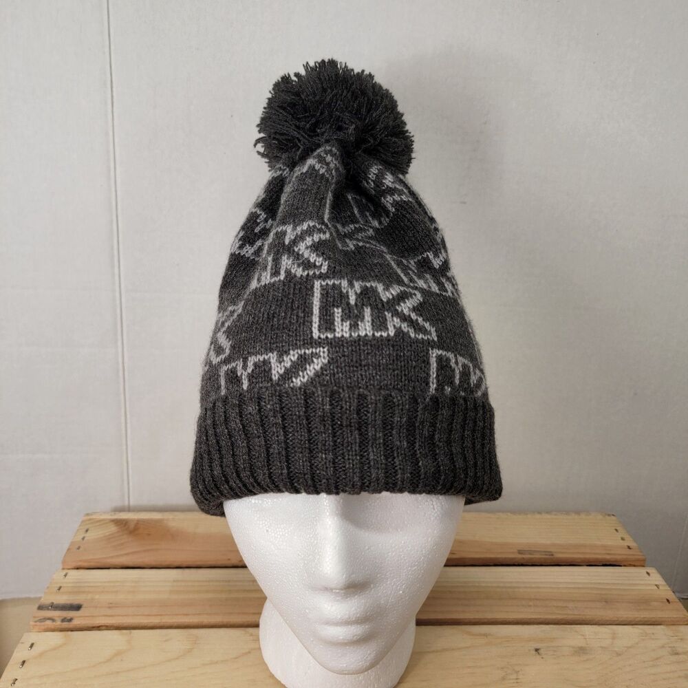 Michael Kors Beanie Dark Grey Single Pom Pom